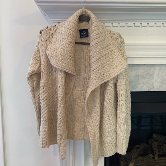 ARAN Wool Cardigan - Picture 1 of 4